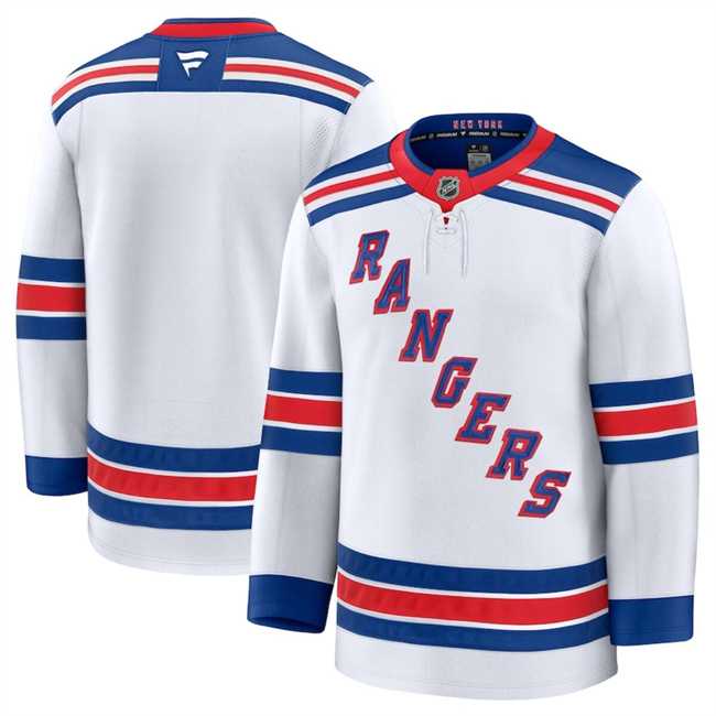 Mens New York Rangers Blank White 2024-25 Away Stitched Hockey Jersey Dzhi